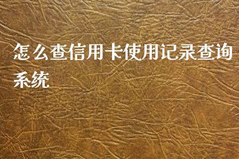 怎么查信用卡使用记录查询系统_https://m.jnkyh.com_股票交易_第1张