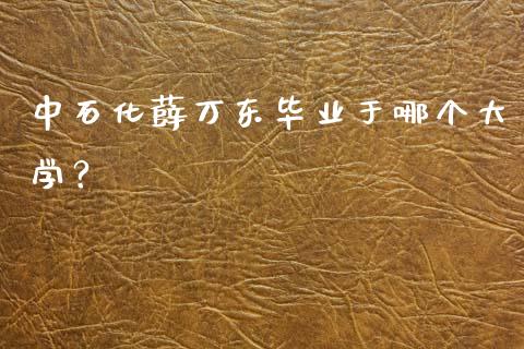 中石化薛万东毕业于哪个大学？_https://m.jnkyh.com_股票交易_第1张