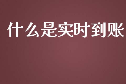 什么是实时到账_https://m.jnkyh.com_期货开户条件_第1张