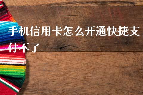 手机信用卡怎么开通快捷支付不了_https://m.jnkyh.com_股票交易_第1张