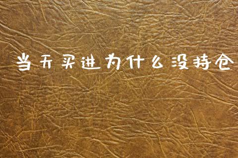 当天买进为什么没持仓_https://m.jnkyh.com_股票交易_第1张