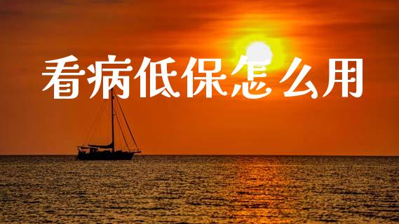 看病低保怎么用_https://m.jnkyh.com_期货开户条件_第1张