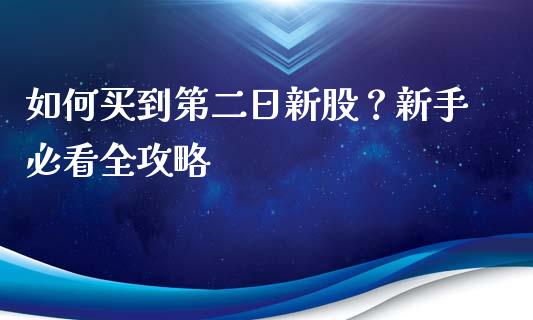 如何买到第二日新股？新手必看全攻略_https://m.jnkyh.com_国际原油_第1张