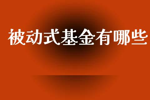 被动式基金有哪些_https://m.jnkyh.com_期货开户条件_第1张