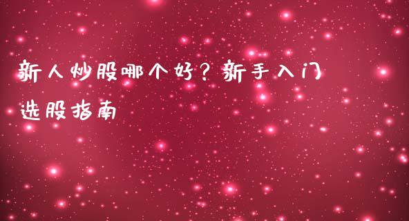 新人炒股哪个好？新手入门选股指南_https://m.jnkyh.com_股指期货_第1张