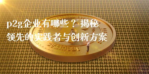 p2g企业有哪些？ 揭秘领先的实践者与创新方案_https://m.jnkyh.com_股指期货_第1张