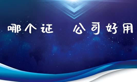 哪个证劵公司好用_https://m.jnkyh.com_股票交易_第1张