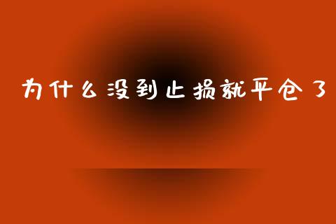 为什么没到止损就平仓了_https://m.jnkyh.com_国际原油_第1张