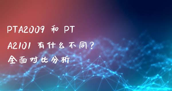 PTA2009 和 PTA2101 有什么不同？全面对比分析_https://m.jnkyh.com_国际原油_第1张
