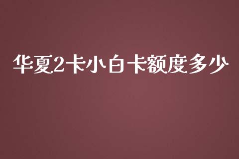 华夏2卡小白卡额度多少_https://m.jnkyh.com_股票交易_第1张