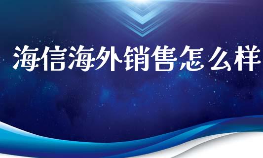 海信海外销售怎么样_https://m.jnkyh.com_期货开户条件_第1张