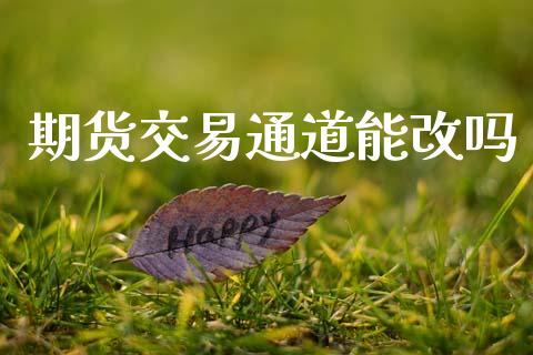 期货交易通道能改吗_https://m.jnkyh.com_期货开户条件_第1张