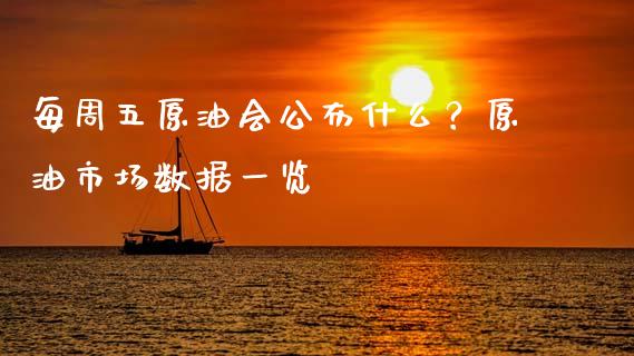 每周五原油会公布什么？原油市场数据一览_https://m.jnkyh.com_期货开户条件_第1张