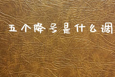 五个降号是什么调_https://m.jnkyh.com_股票交易_第1张