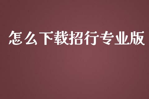 怎么下载招行专业版_https://m.jnkyh.com_国际原油_第1张