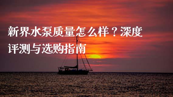 新界水泵质量怎么样？深度评测与选购指南_https://m.jnkyh.com_期货开户条件_第1张