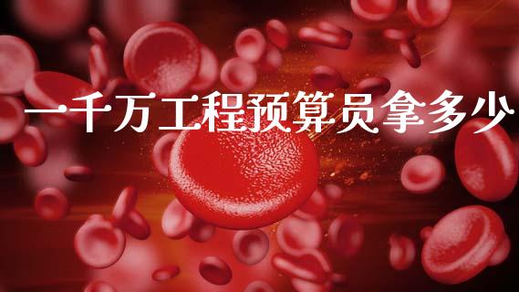 一千万工程预算员拿多少_https://m.jnkyh.com_股指期货_第1张