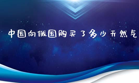 中国向俄国购买了多少天然气_https://m.jnkyh.com_股票交易_第1张