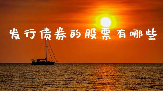 发行债券的股票有哪些_https://m.jnkyh.com_股指期货_第1张