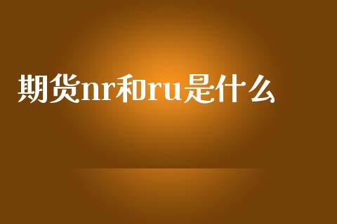 期货nr和ru是什么_https://m.jnkyh.com_股指期货_第1张