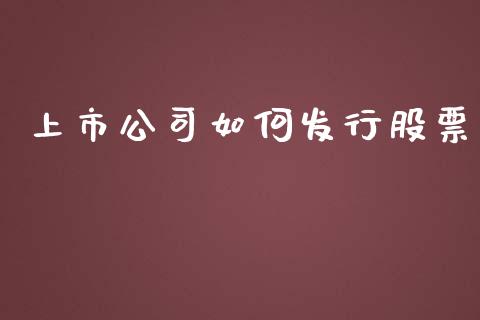 上市公司如何发行股票_https://m.jnkyh.com_股票交易_第1张