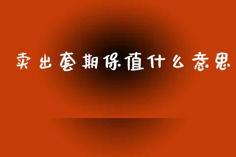 卖出套期保值什么意思_https://m.jnkyh.com_国际原油_第1张