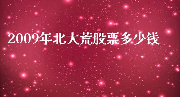 2009年北大荒股票多少钱_https://m.jnkyh.com_期货开户条件_第1张