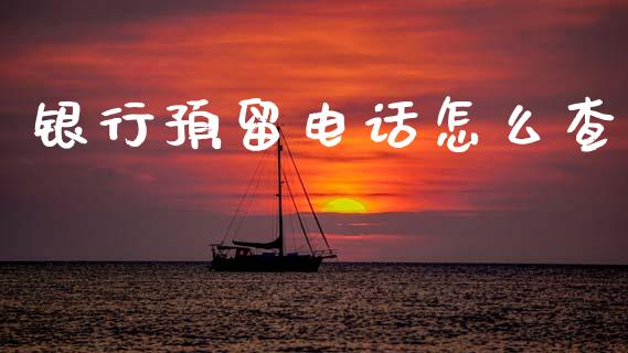 银行预留电话怎么查_https://m.jnkyh.com_股指期货_第1张