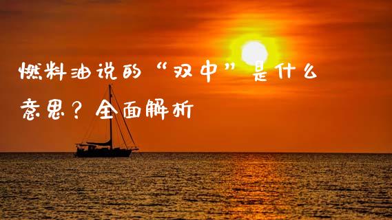 燃料油说的“双中”是什么意思？全面解析_https://m.jnkyh.com_股票交易_第1张