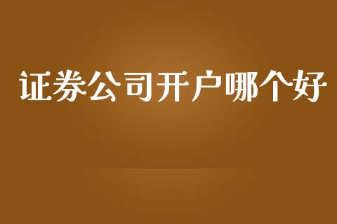 证券公司开户哪个好_https://m.jnkyh.com_期货开户条件_第1张