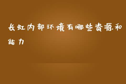 长虹内部环境有哪些资源和能力_https://m.jnkyh.com_国际原油_第1张