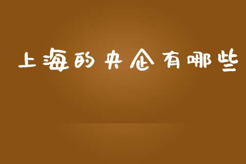 上海的央企有哪些_https://m.jnkyh.com_股票交易_第1张