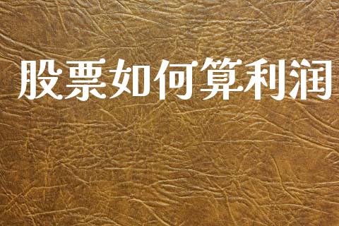 股票如何算利润_https://m.jnkyh.com_期货开户条件_第1张