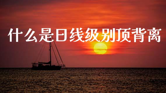 什么是日线级别顶背离_https://m.jnkyh.com_期货开户条件_第1张