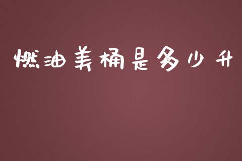 燃油美桶是多少升_https://m.jnkyh.com_股票交易_第1张