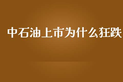 中石油上市为什么狂跌_https://m.jnkyh.com_期货开户条件_第1张