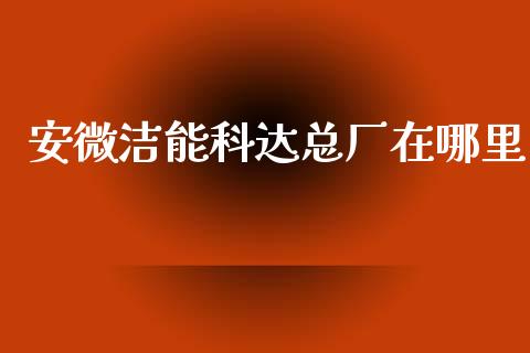 安微洁能科达总厂在哪里_https://m.jnkyh.com_股票交易_第1张