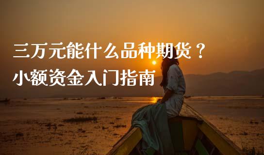 三万元能什么品种期货？ 小额资金入门指南_https://m.jnkyh.com_期货开户条件_第1张