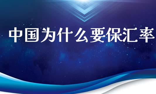 中国为什么要保汇率_https://m.jnkyh.com_期货开户条件_第1张