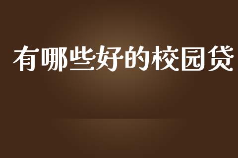 有哪些好的校园贷_https://m.jnkyh.com_期货开户条件_第1张