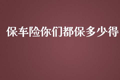 保车险你们都保多少得_https://m.jnkyh.com_国际原油_第1张