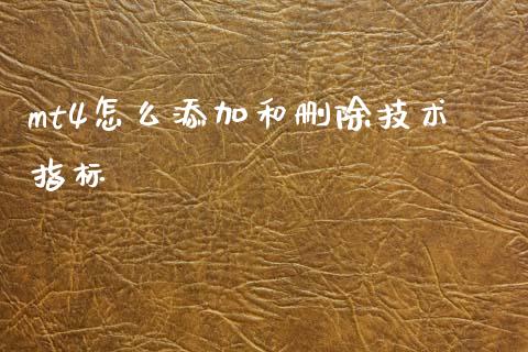mt4怎么添加和删除技术指标_https://m.jnkyh.com_股指期货_第1张