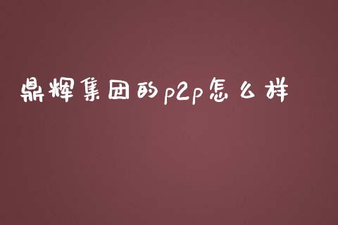 鼎辉集团的p2p怎么样_https://m.jnkyh.com_国际原油_第1张