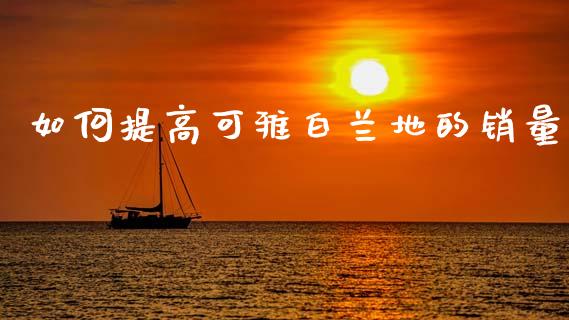 如何提高可雅白兰地的销量_https://m.jnkyh.com_国际原油_第1张