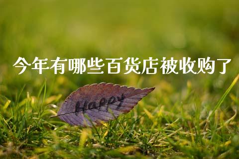 今年有哪些百货店被收购了_https://m.jnkyh.com_股指期货_第1张