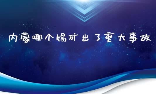 内蒙哪个锡矿出了重大事故_https://m.jnkyh.com_股票交易_第1张