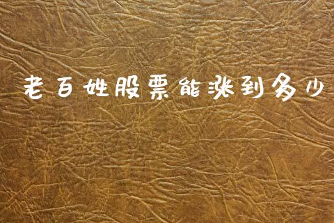 老百姓股票能涨到多少_https://m.jnkyh.com_股票交易_第1张