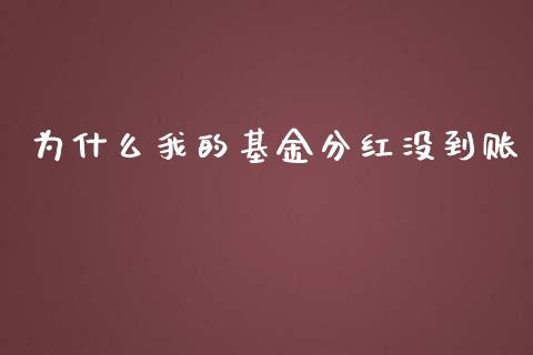 为什么我的基金分红没到账_https://m.jnkyh.com_期货开户条件_第1张