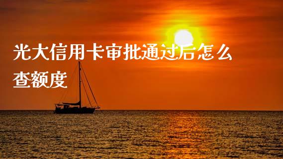 光大信用卡审批通过后怎么查额度_https://m.jnkyh.com_期货开户条件_第1张