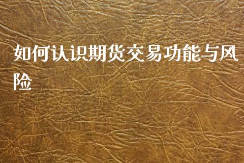 如何认识期货交易功能与风险_https://m.jnkyh.com_股票交易_第1张